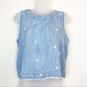 🖤3FOR30! Bella Dahl PolkaDot Sleeveless Top Raw Hem